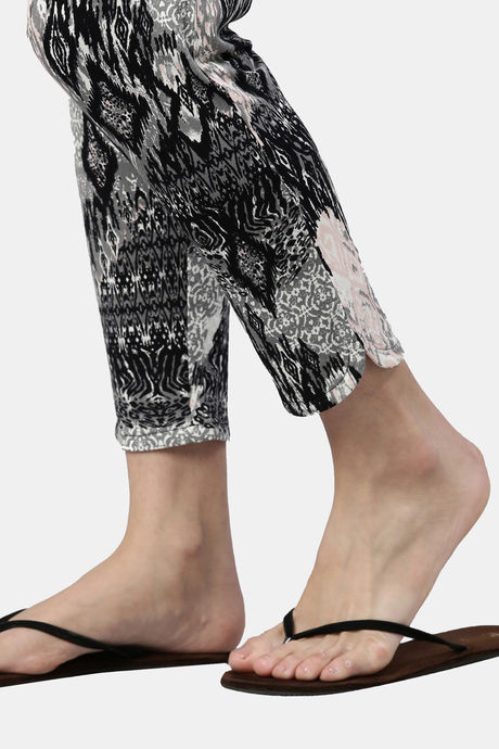 Enamor Viscose Loungewear Bottom - Black Abstract Tribe Aop — image 9